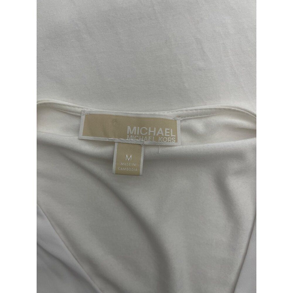 Michael Kors Women White Sleeveless Mixed Media Layered Top Size M - Picture 8 of 8